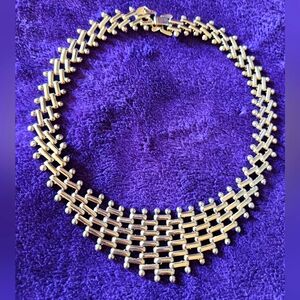 Gold Tone Bib Necklace